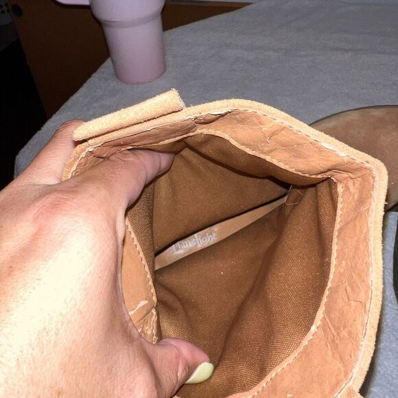 Limelight Brown Ankle Boots Floral Leather Womens 9 Block Heel Cowgirl Western - Picture 8 of 11